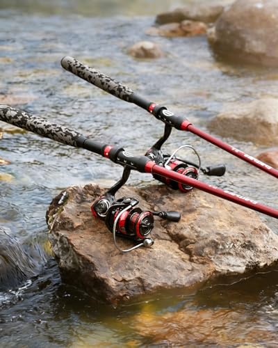 Ghosthorn Fishing Rod and Reel Combo Collapsible Fishing Pole Telescopic Fishing Rod Combo Travel Portable Fishing Set Carbon Fiber with Carrier Bag for Saltwater Freshwater - size: 2.4m/8ft, style: 2pack Full Kit With Carrier Case