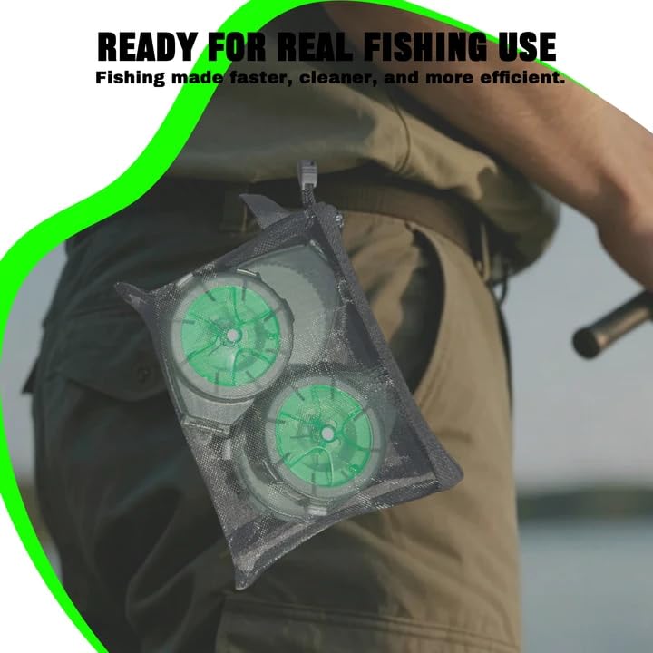FONMANG Fishing Line Storage Box - Fishing Leader Holder for Fluorocarbon Fishing Line, Fly Fishing Accessories & Fishing Tackle Organizer with Spool Holder for Fishing Leaders