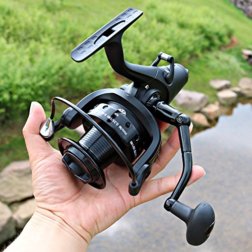 Sougayilang Spinning Fishing Reel 12+1BB Metal Body Smooth Carp Spinning Reels for Saltwater Freshwater Fishing - color: BE5000