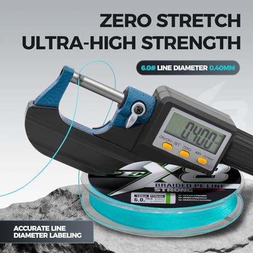 X8 Braided PE Fishing Line - Zero Stretch High Sensitivity 8 Carrier Line, Super Strong Abrasion Resistant for Smooth Casting, Saltwater Freshwater Lure Fishing, 110 Yards - color: Blue, size: 60LB