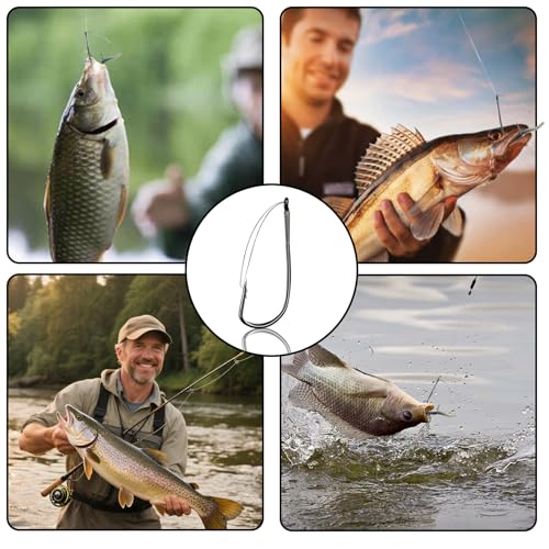 9KM DWLIFE Weedless Wacky Rig Hooks 30PCS Bass Hooks Super Strong Wacky Worm with Wire Guard for Neko Rig - size: 1/0#