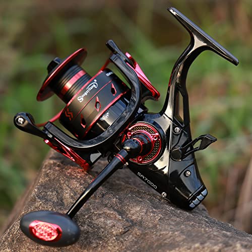 Sougayilang Carp Spinning Reel Carbon Fiber Drag for Fishing Action Bait Feeder Standard Fishing Reel Runner for Freshwater - size: SA7000