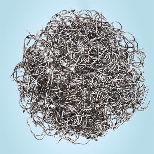 500pcs Metal Fish Hooks Set Small Outdoor Fishing Hooks Assorted Sizes 3 to 12 Suitable for Freshwater and Saltwater Fishing Practical Terminal Tackle Kit