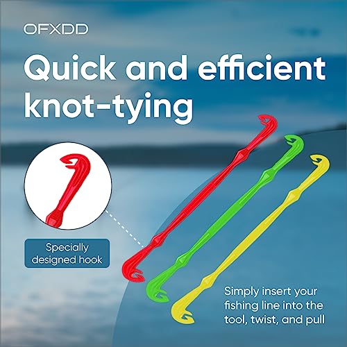 Loop Tyer - Hook Loop Tyer for Fishing - Plastic Fishing Line Knot Tying Tool, 2 Pcs Red & 2 Pcs Green & 2 Pcs Yellow