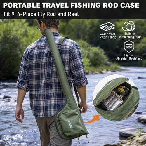 QualyQualy Fly Fishing Combo Starter Kit, 9Ft Fly Rod 4-Piece Graphite Rod with Bag, Accessories, Die Cast Aluminum Pre-Loaded Reel, Chest Pack, Fly Fishng Net & Flies - color: A-5/6-Glod Reel (Pack &Net)