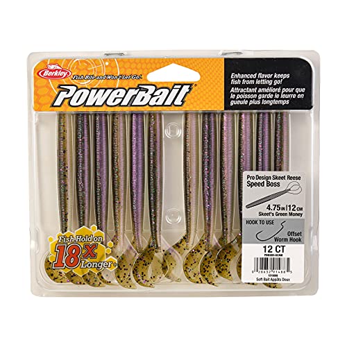 Berkley PowerBait Speed Boss Fishing Soft Bait - color: Skeet’s Green Money, size: 4 3/4"