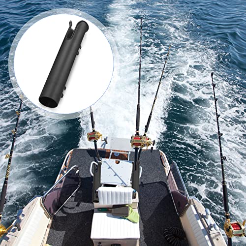 Zhanmai 6 Pcs Fishing Rod Holder Bracket Portable Boat Side Mount Tool Holder Tube Wall Mounted Fishing Pole Holders Fishing Rod Rack with Screws for Boat Kayak Fishing Cooler Trailer, Black
