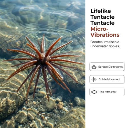 2026 Upgraded Sea Urchin Shape Fishing Lure, Simulation Sea Urchin Bait, Versatile Soft Bait for Bass Fishing, Durable TPR Material Swimbait for Lake Fishing - color: D