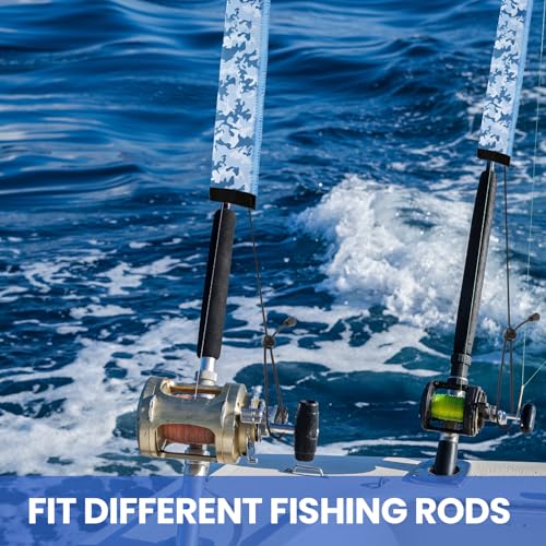 Neoprene Camo Fishing Rod Sleeves,Fishing Pole Sleeves,Fishing Rod Socks | UV Resistance,Puncture Resistant, Protect Casting, Spinning, Trolling Fishing Rods, Storage, tangled-free,75in,68in,60in - color: Blue camo, size: 60"