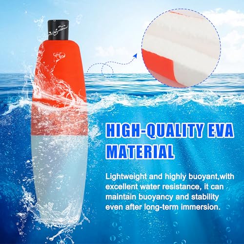 SILANON Peg Floats Fishing Bobbers,Foam Cigar Fishing Floats Bobbers Catfish Floats Slip Fishing Cork Bobbers with Pipe Plug for Catfish Santee Rig Freshwater Saltwater Fishing - size: 2 inch, style: Red-White-30pcs