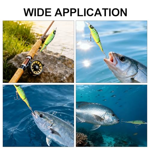 Whopper Fishing Lure for Bass:Popper Top Water Fishing Lures with Floating Rotating Tail Barb Treble Hooks Saltwater Freshwater Plopping Lures Kit - color: 5pcs hook tail