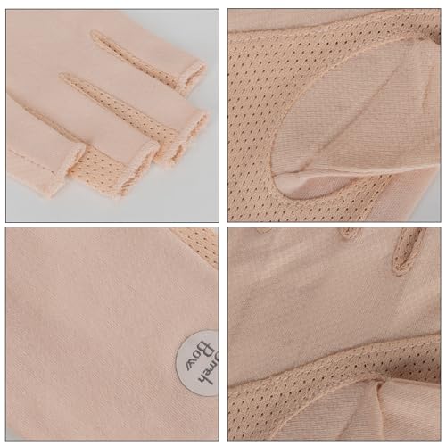 Women Fingless UV Protection Sunblock Gloves,Non-Slip Driving-Gloves Cyling - color: Pink