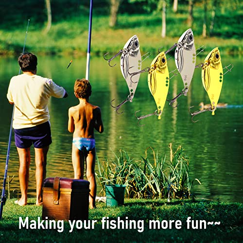 5PCS/10PCS Fishing Lures, Metal VIB Hard Blade Baits, Spinner Spoon Metal Fishing Spoon Crankbaits Swimbaits for Trout Walleye Crappie - color: A-10PCS