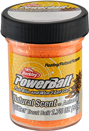 Berkley PowerBait Natural Glitter Trout Fishing Dough Bait - color: Fluorescent Orange - Aniseed Scent, style: Fishing-attractants