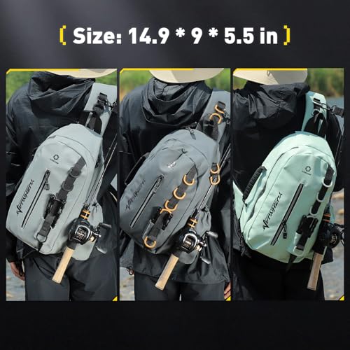 Small Fishing Bag with Rod Strap, Portable & Lightweight, Fish Small Tackle bag – Fits Tackle Boxes & Gear,Move Freely, Cast Smoothly - Fishing Gifts for Men - color: Graphite