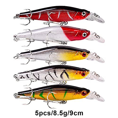 Bass Fishing Lures Kit Set Topwater Hard Baits Minnow Crankbait Pencil VIB Swimbait for Bass Pike Fit Saltwater and Freshwater - color: 480-48pcs