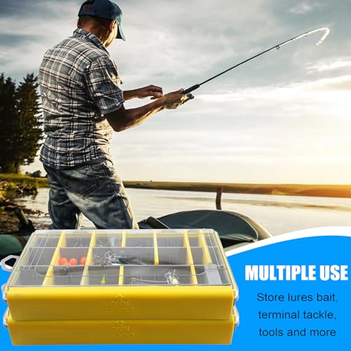 Fishing Tackle Box, Waterproof 3600 3700 Plastic Tackle Box Organizer with Removable Dividers, Fishing Gear Lures Tackle Storage Trays Gifts for Men (3600+3700) - color: 3600*1+3700*1