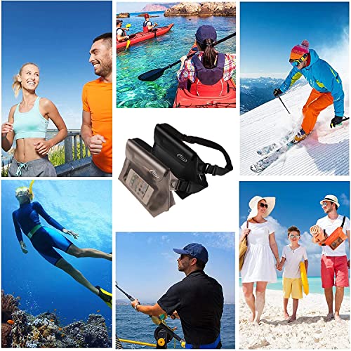 AiRunTech Waterproof Fanny Pack, Beach Cruise Vacation Essentials, Waterproof Pouch Protect Phone Passport Valuables Dry Safety, Paddle Board Kayaking Boating Swimming Accessories-2 Pack(Gray + Black) - color: Black+Grey