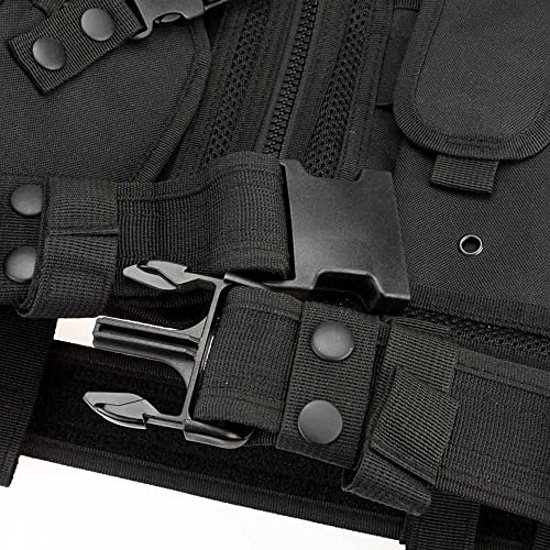 Lixada Tactical Vest Lightweight Breathable Polyester Sports Vest Outdoor Training Vest Adjustable for Adults