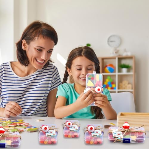 Wonderjune 24 Sets Fishing Party Favors Candy Little Tackle Boxes with Red White Floater Thank You Cards for Making My Reel Fun Fishing Theme Party Decorations