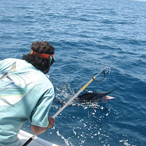 KOMCLUB Telescopic Fishing Gaff with Super Sharp Spear Hook Lightweight Hand Fish Gaff for Freshwater Saltwater Fishing - color: Gold