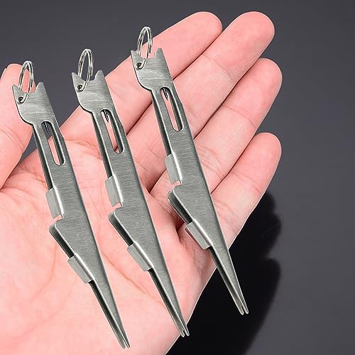 3PCS Fishing Knot Tying Tool - Quick Knot Tying Tool for Hooks, Lures and Line (Silver)