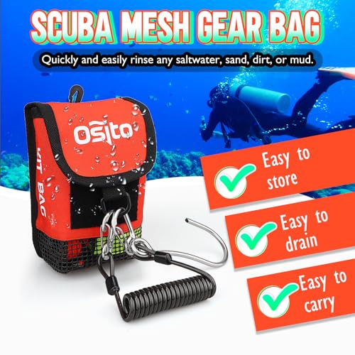 2Pack Scuba Lanyard Clip + Scuba Mesh Gear Bag