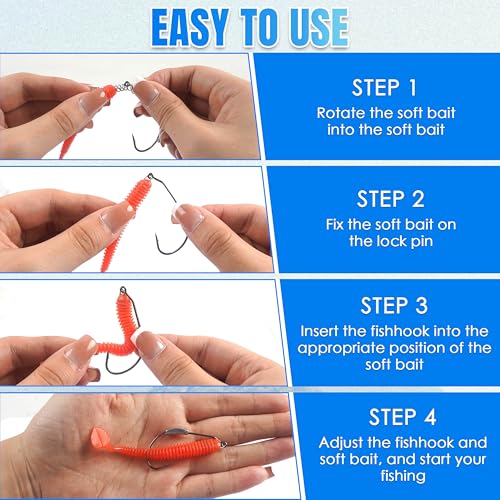 Weighted Swimbait Hooks,10pcs Jig Heads with Twistlock Weighted Soft Plastic Worm Fishing Hooks for Bass Fishing Saltwater Freshwater - size: 2/0(2.5g)-15pcs