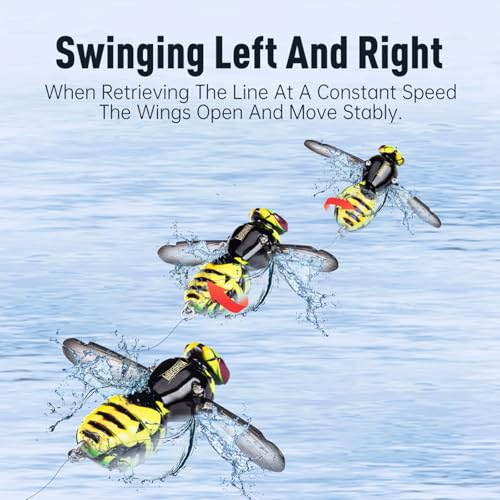 Kingdom Wasp Crawl Bait Insect Bionic Floating Fishing Lures Swimbaits Hard Artificial Baits Lure Freshwater and Saltwater Bass Carp Pike Walleye Fishing ABS Material Carbon Steel Three Book Hook - color: 06, size: 6.6g
