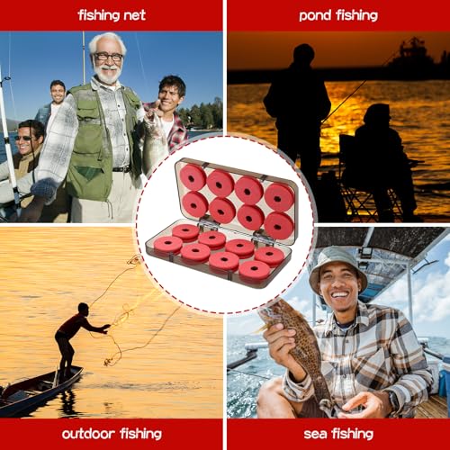 2 Sets Fishing Line Foam Spools & Board 16-Slot Fishing Line Storage Organizer Box ABS Spool Holder for Boat Sea Saltwater