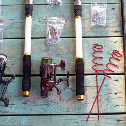 2 Pack Spiral Fishing Rod Holder for Ground Heavy Duty Metal Bank Fishing Rod Holder Support for Shore Beach Sea and Lake Upright Stand for Most Rods