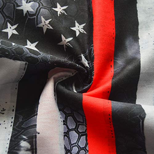 Obacle Bandana Face Mask Neck Gaiter Tube Mask Men Women for Sun Dust Protection - color: Us Flag Black Red Line