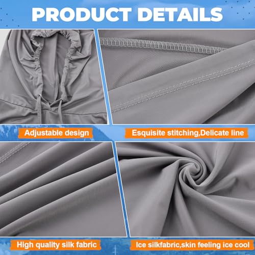 Funtery Summer Cooling Balaclava Mask, UV Protection Hood Mask Breathable Cycling Face Cover Full Head Scarf for Men Women - color: Black, White, Dark Grey and Light Grey