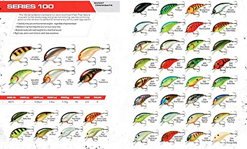 Bandit Series 100 Crankbait Bass Fishing Lures, Fishing Accessories, Dives to 5-feet Deep, 2", 1/4 oz, Solid Black