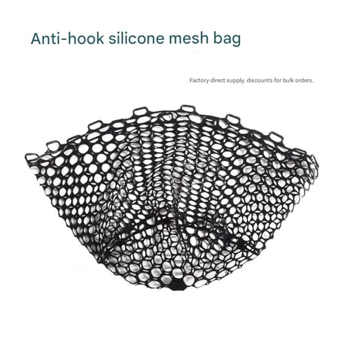 Fishing Landing Net Light Weight Folding Silicone Fishing Net Replacement Meshes Outdoor Tool Accessories - color: 3525