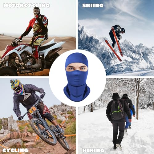 Achiou Ski Mask Balaclava Shiesty, Cooling Ice Silk Motorcycle Face Cover | Ski Mask for Men/Women,Breathable Face Mask,Thin Summer Balaclava,Versatile Use for Skiing Moto,UV Protection,Helmet Friendly - color: Royal Blue