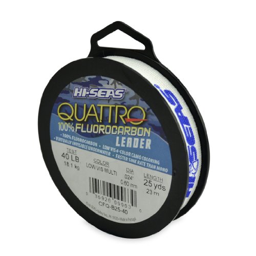 Hi-Seas Quattro 100% Fluorocarbon Leader - size: 25 Yard, 40 Pound Test