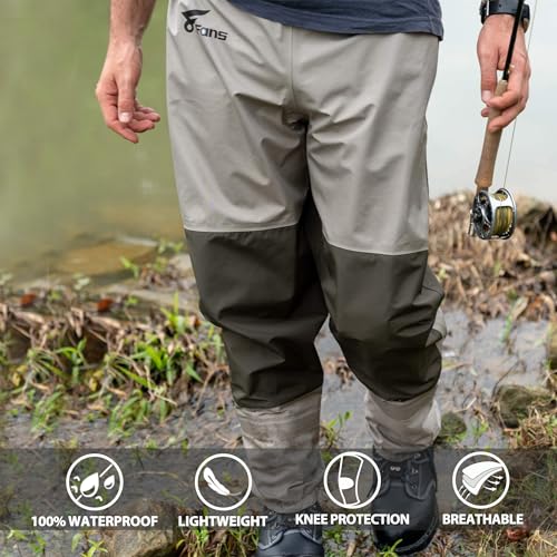 8 Fans Mens Womens Waist Waders,3-Ply Durable Breathable Waterproof Stockingfoot Insulated Wading Pants for Fishing Kayaking - size: X-Small