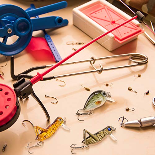 Skylety 10 Pieces Mini Fishing Lures Fishing Hard Baits Hooks Crankbaits Lures Baits Topwater Strong Sound for More Bites Freshwater Saltwater Trout Bass Perch with Box - style: Locust and Fish Series