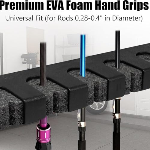 2-Pack Wall-Mounted Horizontal Fishing Rod Holders Fits Most Rod Diameter