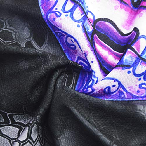 Obacle Skull Face Mask for Women Dust Wind Sun Protection Rave Festival Riding - color: Women Purple Blue Face
