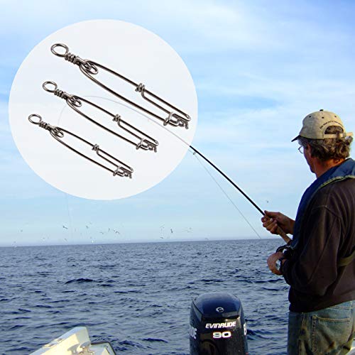 Longline Fishing Snaps Clips, 3pcs/8pcs Stainless Steel Floatline Tuna Clips with Rolling Swivel Long Line Branch Hangers Snaps Fishing Trotline Decoy Easy On/Off - size: 6inch(1100LB)-8pcs