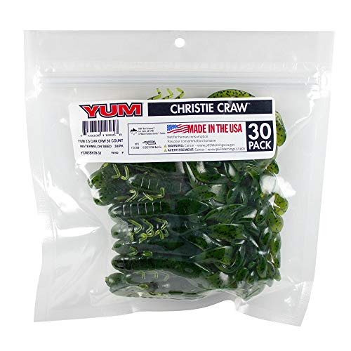 YUM Christie Craw – 3.5″ Soft Plastic Crawfish Bait Bulk Pack for Bass Fishing – Hyper-Action Swim-Claws Creature Lure for Flipping, Pitching & Jig Trailers (Multi-Pack) - color: Watermelon Seed