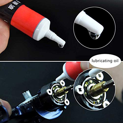 2 Pieces Fishing Reel Special Lubricant Oil Grease Drum Wheel Spinning Wheel Bearings Noise Abrasion Reducing Waterproof, 14.8ml