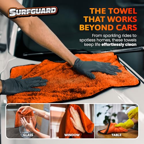 Car Drying Microfiber Towels, Extra Large Cleaning Cloth Towel with No Streaks, Reusable, Superior Water Absorbent & Scratch Free, Super Soft Detailing & Buffing Towels for Cars, 2-Pack