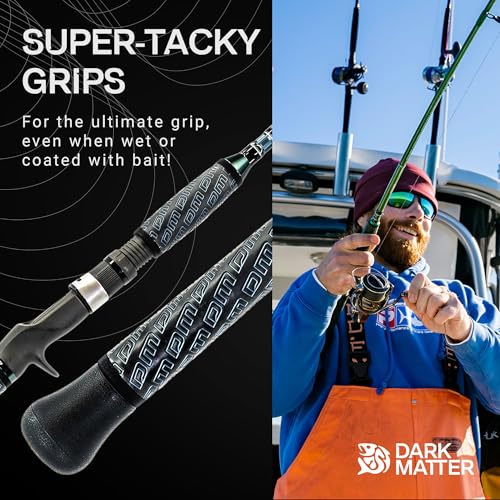 Dark Matter Psychedelic Casting Fishing Rods Medium Heavy Power X - High-Modulus M3 Carbon Nano Baitcaster Rod Saltwater and Freshwater Fishing Rods, 7ft Medium Heavy Baitcasting Rod - color: Gunmetal, size: 7'0" Power - X