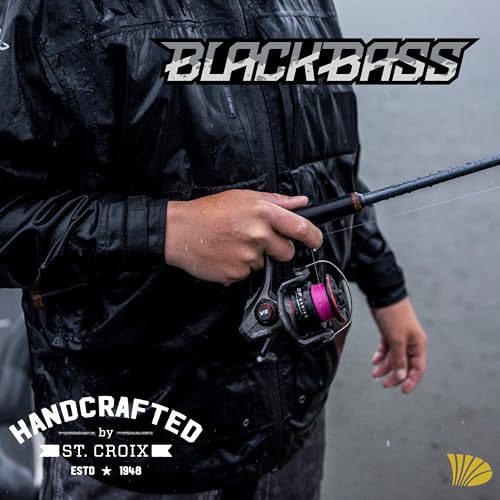 St. Croix Rods Black Bass Spinning Rod, RIS, Premium Quality, Durably Sensitive, High Performing Spinning Rod - style: 6'8" Medium/X-fast 2 Pc.