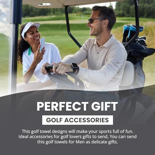K9King Funny Microfiber Towel - Premium Golf Towel with Clip Holder - Ideal Golf Accessories for Men and Women - Black/White - color: Black/White