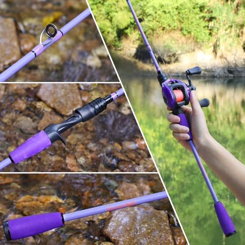 Sougayilang VoidFlare Performance Spinning & Casting Fishing Rod, Lightweight IM6 Graphite with Hook Keeper, EVA Grip - size: Cast-6'0''-Medium