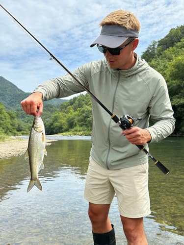 Jenseits 7FT Fishing Rod, 24T Carbon Fiber Telescopic & 4-Piece Travel Rod, Spin and Cast Options, Stainless Steel Guides with Ceramic Inserts, for Bass, Trout, Catfish, Freshwater & Inshore Fishing - size: Cast-7ft-Medium Heavy-Fast